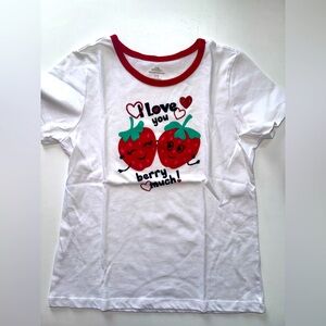 CELEBRATE Red Love You Berry Much strawberry Short Sleeve 14/16 Valentines Day